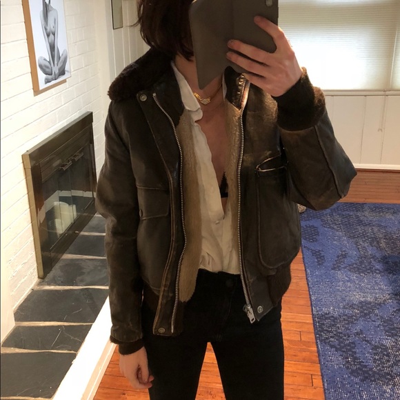 Vintage flight bomber leather jacket distressed - Picture 2 of 8